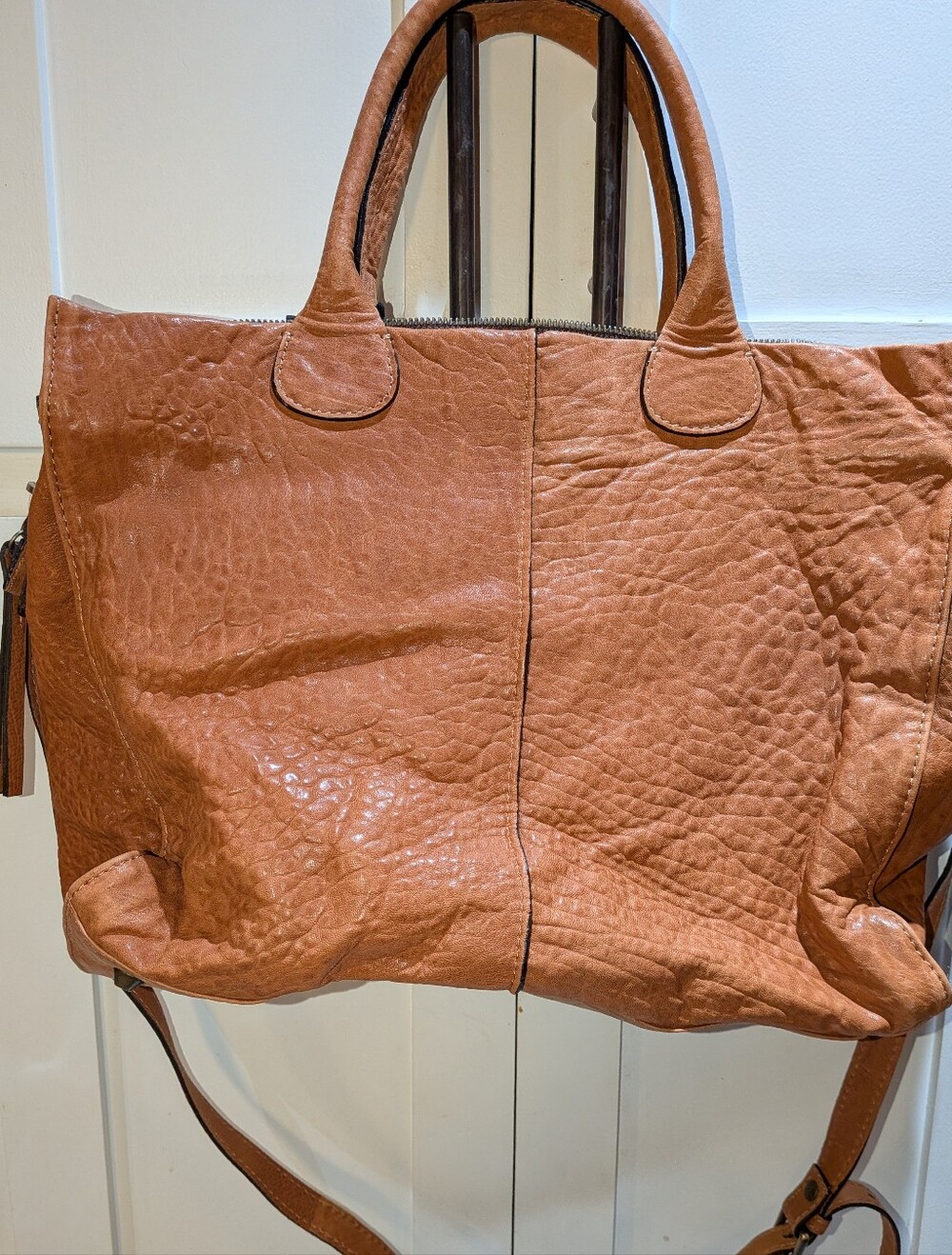 Maxon Collection Nappa Texas Leather Shoulder Bag Col. Chivas Camel NWT - Picture 9 of 12